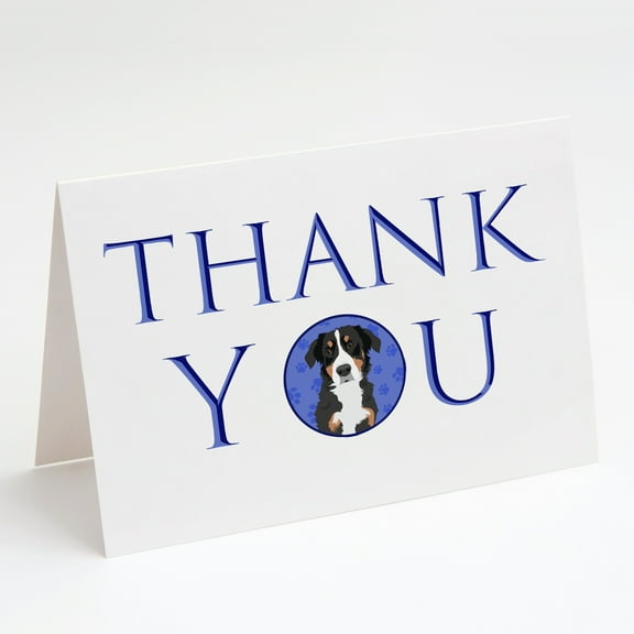 Bernese Mountain Dog Puppy #2 Thank You Greeting Cards and Envelopes Pack of 8 7 in x 5 in