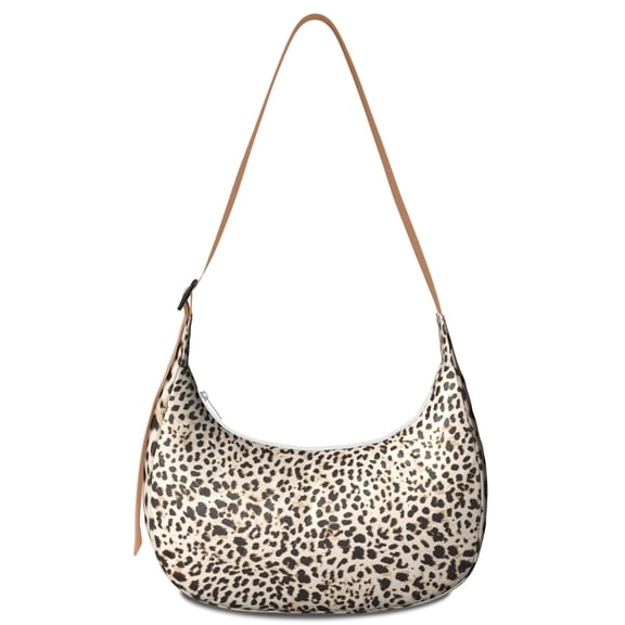 Tropical Cheetah Print Crossbody Bag for Women Lightweight Dumpling Bag with Adjustable Strap Modern Leopard Pattern Shoulder Bag for Office Travel Hiking or Casual Outings
