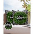 thumbnail image 6 of Pack of 2 Outdoor Pillow Covers, Welcome Leopard Prints Pattern Waterproof Square Throw Pillowcase Cushion Decorative Pillow Covers for Couch Patio Tent, 16x16 in, 6 of 6