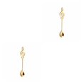 thumbnail image 1 of braveheart Musical Coffee Spoon Set Stainless Retro Iron Ice Cream Spoon Scoop Creative Spoon Tea -Spoon Tableware gold 2Set, 1 of 6