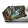 thumbnail image 3 of Croatia Soft Flannel Fleece Throw Blanket, Nature Themed Outdoor Scene of Waterfalls of Plitvice National Park, Cozy Plush for Indoor and Outdoor Use, 50" x 60", Multicolor, by Ambesonne, 3 of 6