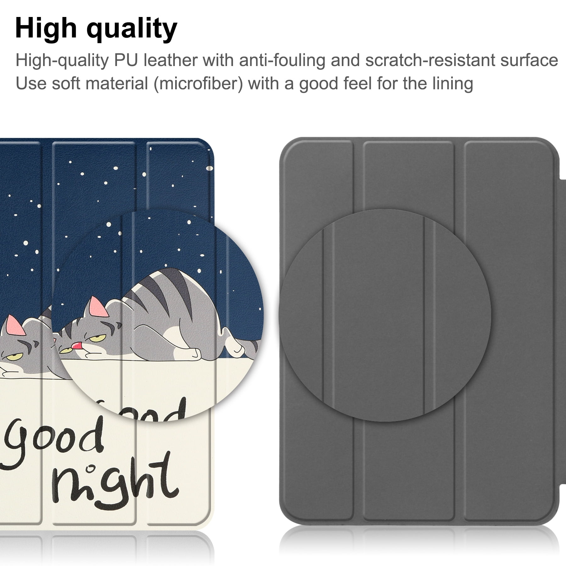 iPad 10.9 Case, iPad 10th Generation Case, iPad 2022 Case 10.9" Tri-fold - Alltyech Multi Angle Stand Auto Sleep Wake Protective with Pencil Holder Case Cover for Apple iPad 10.9" 2022 - Cat