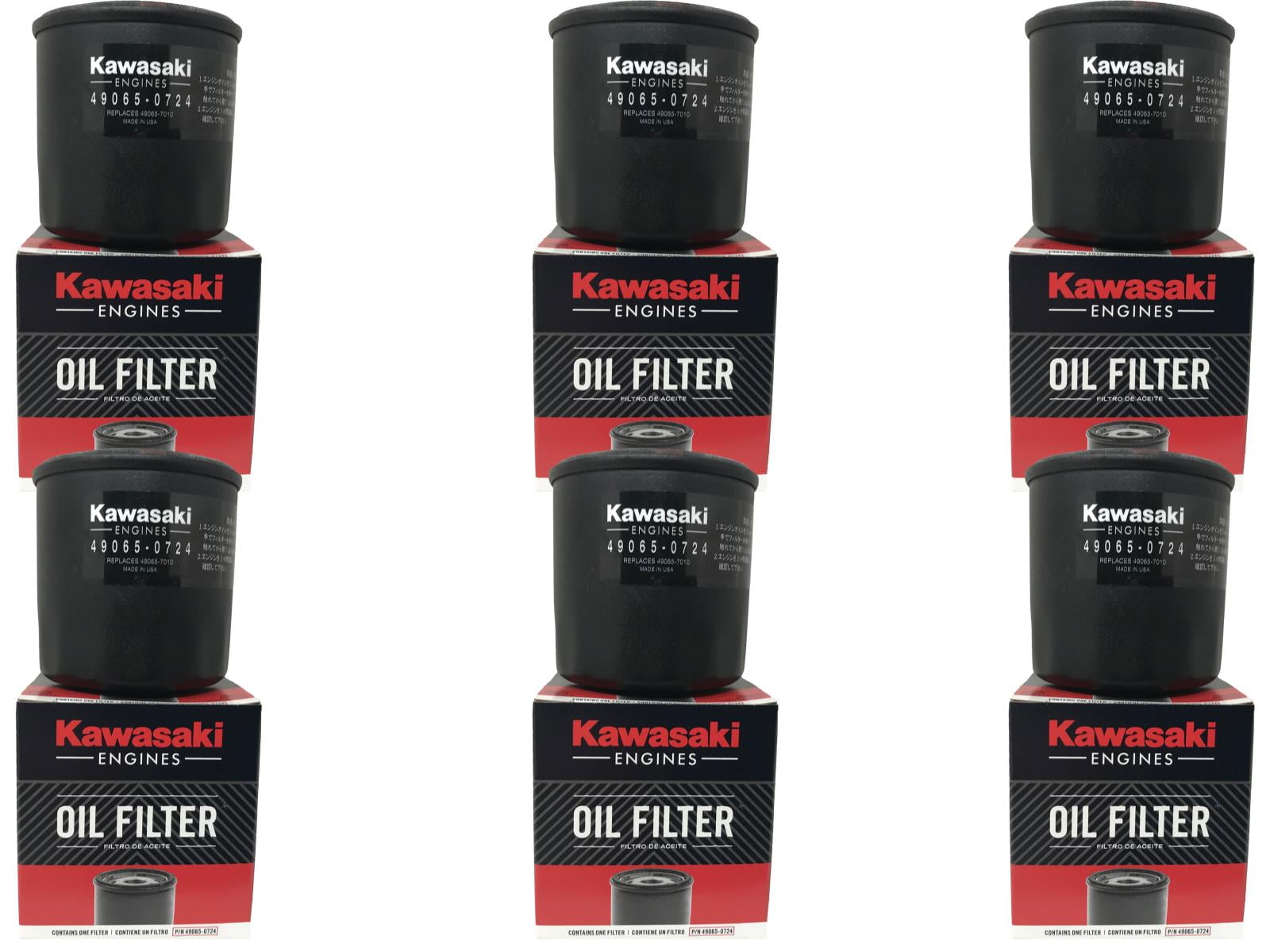 6 Pack OEM Kawasaki Oil Filter 490650724 (replaces 490657010