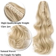 thumbnail image 5 of Benehair Clip In Ponytail Hair Extensions Fashion Claw on Long Cute Wavy Hair Piece 18" Claw Curly Bleach Blonde, 5 of 13