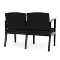 thumbnail image 3 of Amherst Wood Reception Waiting 2 Seat Tandem Seating / Black Wood / Black, 3 of 5