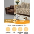thumbnail image 5 of Khaki Moroccan Couch Cover for 2 Cushion Sofa, Boho Retro Country Abstract Geometric Grid Washable Loveseat Sofa Covers Slipcover for Sectional Sofas L-Shaped, Couch Throw Cover 71"x118", 5 of 9