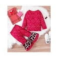 thumbnail image 3 of Kiapeise Toddler Girls Christmas Clothes Set  Pullover and Leopard Printed  Flared Trousers, 3 of 9
