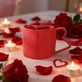 thumbnail image 3 of Valentines Day Ceramic Coffee Mug Heart Shaped Ceramic Mug Creative Red Heart Mug with Handle Valentines Day Gifts for Couples, Her, Boyfriend, Girlfriend, 3 of 4