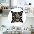 thumbnail image 5 of BANET Pack of 2 Halloween Decorative Throw Pillow Covers, Soft Skull Animal Bones Square Cushion Case Set for Couch Sofa Bedroom Living Room, Boho Pillow Cases Pillowcases 22x22in, 5 of 7