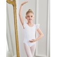 thumbnail image 5 of Oudiya Gymnastics Leotards for Girls Bow Back Chiffon Ruffle Sleeve Ballet Dance Leotard for 2-11 Years, 5 of 6