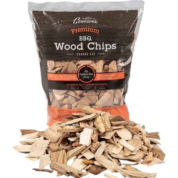 Camerons All Natural Cherry Wood Chips for Smoker -260 Cu. In. Bag, Approx 2 Pounds- Kiln Dried Coarse Cut BBQ Grill Wood Chips for Smoking Meats - Barbecue Smoker Accessories - Grilling Gifts