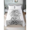 thumbnail image 4 of Black Grey Eucalyptus Leaves Flat Sheet Only Twin Size, Soft Breathable Bed Top Sheets for Mattress, Spring Summer Botanical Floral Luxury Bedding Flat Sheets for Home Hotel Bedroom Bed Protection, 4 of 9
