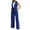 Blue, variant on Womens Pant Suit Womens Elegant Solid Color Suit Vest Tank Cardigan Pockets Tops Wide Leg Snowmobile Pants Women Bibs Overalls Insulated Ski Pants Bibs Pant Suits for Women Dressy plus Size Fo Blue XL