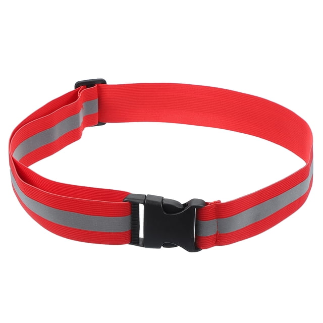 Uxcell Ceinture de Sécurité Réfléchissante, Ceinture de Sécurité Haute Visibilité Réglable Ceinture Lumineuse Réfléchissante Équipement de Course Extérieur Rouge