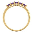 thumbnail image 5 of 0.35 ctw Wedding Band for Women - 18K Yellow Gold Natural Amethyst Stackable Eternity Ring, 5 of 6