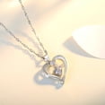 thumbnail image 3 of Women Necklace 14k White Gold Plated Forever Love Heart Pendant Jewelry, 3 of 6