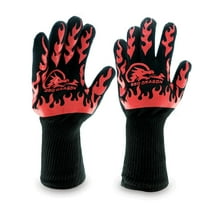 BBQ Dragon Insulated Extreme Heat Grill Gloves, Black