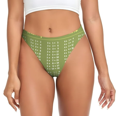 Adobk Multiplication Table1 Print Seamless Women Underwear Thongs No Show Ladies Thong No Line Breathable Comfortable Panties Undies for Women-Small