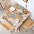 thumbnail image 2 of Pioneer Flower Floral Print Pattern Square Tablecloth,Waterproof Square Table Cover,Wipeable Spillproof Washable Table Cover for Home Kitchen Party Decor 42"X42"(107x107cm), 2 of 6