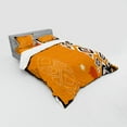 thumbnail image 2 of Ambesonne Tribal Bedding Set 4 Pcs, Grungy Ethnic Triangles Art, Queen, Black Orange and White, 2 of 2