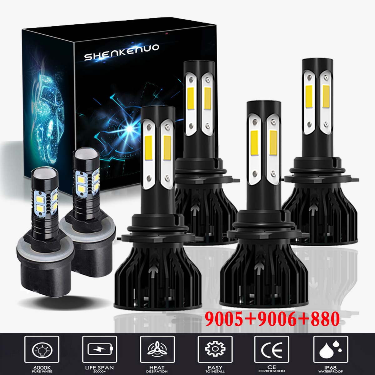 9005 9006 9145 LED Headlight Fog Light For GMC Sierra 1500 2500 3500 2003-2006