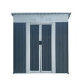 thumbnail image 5 of Outdoor Storage Shed 5FTx3FT Pent Roof Grey Outdoor Tool Bike Storage Garden Shed With Aluminum Alloy Frame And Sliding Door,Small Storage Shed, 5 of 6