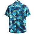 thumbnail image 4 of Floenr Mens T Shirts,Men Hawaiian Short Sleeve Beach Stand-up Collar Shirt Printed Summer Casual Button Down Shirts, 4 of 4