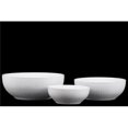 thumbnail image 1 of Collection de Tendances Urbaines 56305 Pot Rond en Grès avec Motif Gravé Horizontal Corps & Fond Effilé & 44; Brillant & Blanc - Lot de 3, 1 of 1