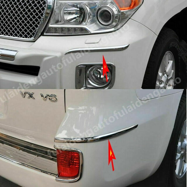 4P for Toyota Land Cruiser 2012 - 2015 Chrome Front / Rear Bumper Corner Cover Trim -