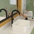 thumbnail image 4 of Modern Bathroom Vanity 16"x12" White Ceramic Rectangular Vessel Bathroom Sink,Wooden Bathroom Vanity, 4 of 9