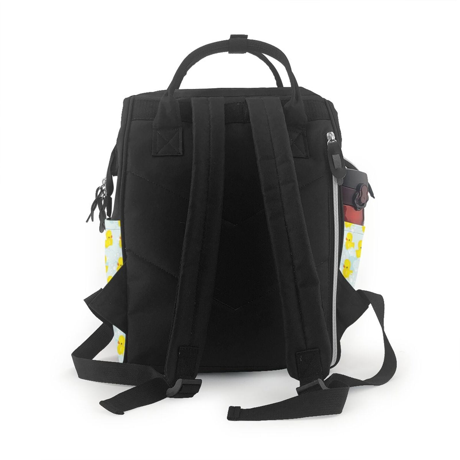Fuzoiu cute rubber duck Print Diaper Bag Backpack,Baby Essentials Travel Tote,Multi function Waterproof Diaper Bag, Travel Essentials Baby Bag - Unisex