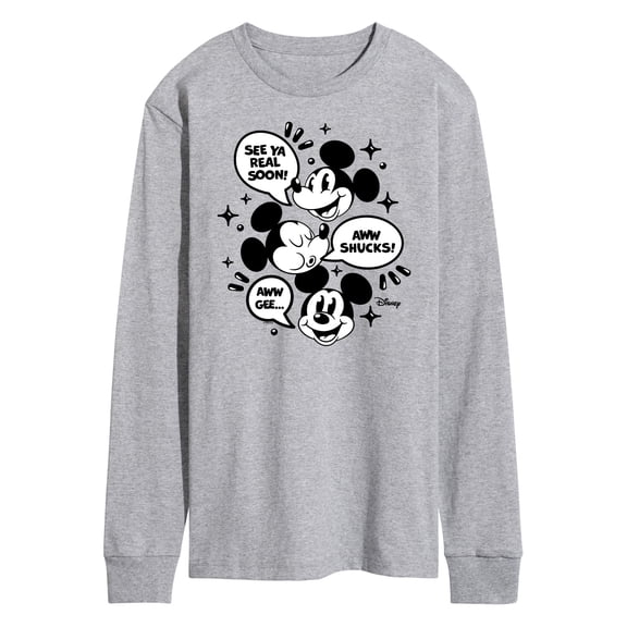 Disney - Mickey Mouse - Conversation Bubbles - Men's Long Sleeve T-Shirt