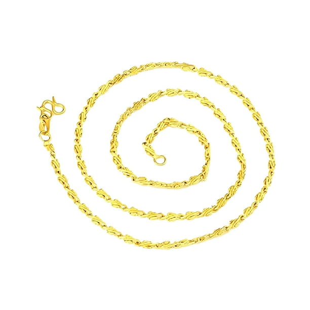 Collar de cadena de oro chapado en oro de 18 pulgadas para mujer, gargantilla moderna y sencilla. Estilo B
