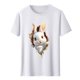 thumbnail image 5 of Tops de Cuello Alto para las Mujeres Amante Impreso Camiseta Cuello Redondo Manga Corta, Poliéster Spandex, 5 of 7