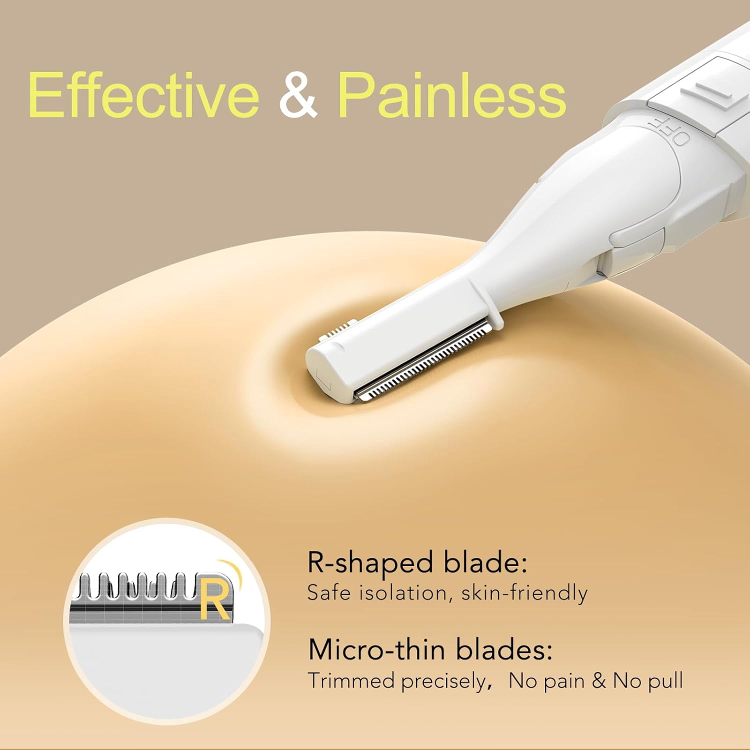 Eyebrow Trimmer,Electric Eyebrow Razor for Women,Painless Facial Hair Remover for Face Chin Neck Lips Peach Fuzz,Battery-Operate