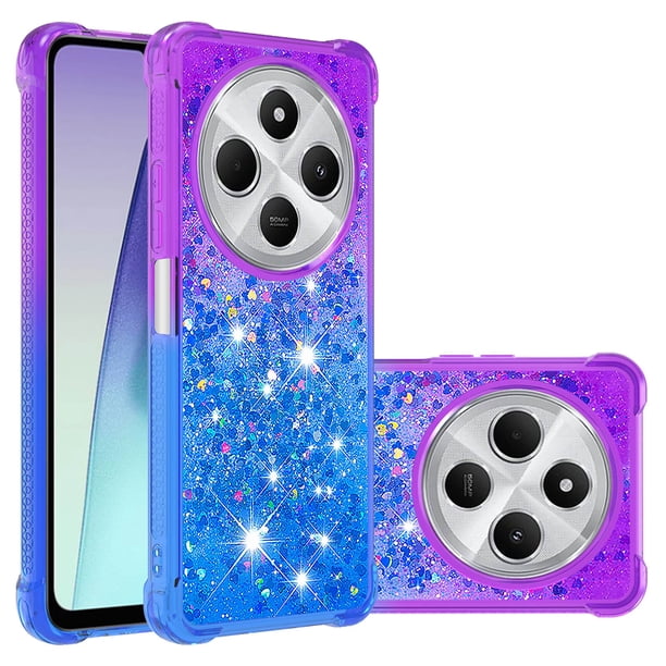 Funda para Xiaomi Redmi 14C Transparente con Brillos Carcasa Protectora Antigolpes con Glitter Brillante