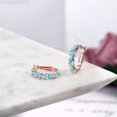 thumbnail image 4 of Gem Stone King 4.43 Ct Blue Apatite White Created Sapphire 18K Rose Gold Plated Silver Hoop Earrings, 4 of 4
