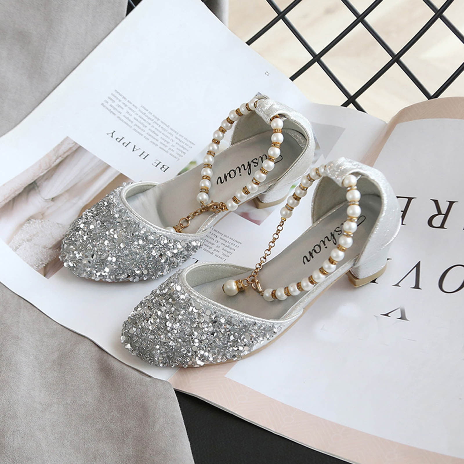 Silver Pump Round Toe Diamond Wedding Shoes Closed-toe Stiletto Heels For  Prom - TheCelebrityDresses