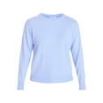 thumbnail image 6 of Time and Tru Women's Crewneck Sweater with Long Sleeves, Lightweight, Sizes XS-XXXL, 6 of 6