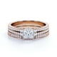 thumbnail image 3 of Impresionante Anillo de Compromiso de Doble Banda Vintage con Diamantes de Talla Princesa de 1,25 Uds, Pavé, Engaste Nupcial, Oro Rosa de 10 K, 3 of 6