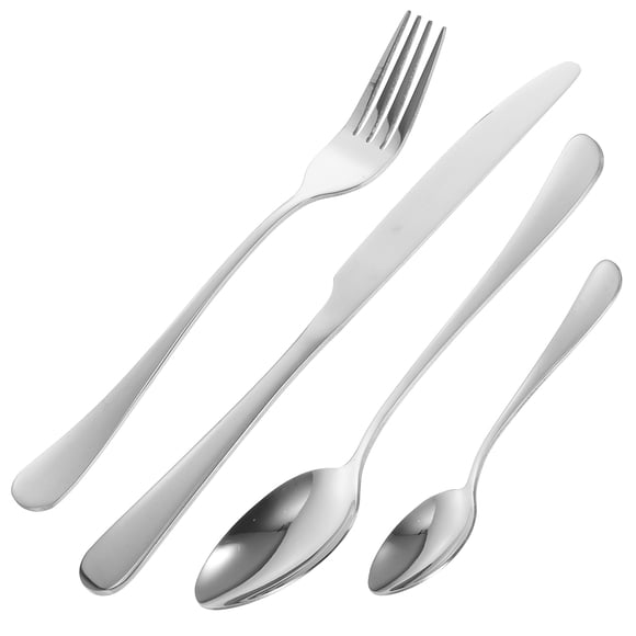 Minkissy Ensemble de Vaisselle Classique pour 4 Personnes Argent Résistant à la Rouille pour Célébrations