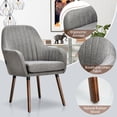 thumbnail image 6 of Topcobe Set of 2 Fabric Upholstered Accent Chairs with Wooden Legs, Modern Accent Chair for Living Room Bedroom Balcony, Relax Chair Set for Home and Office, Gray, 6 of 11