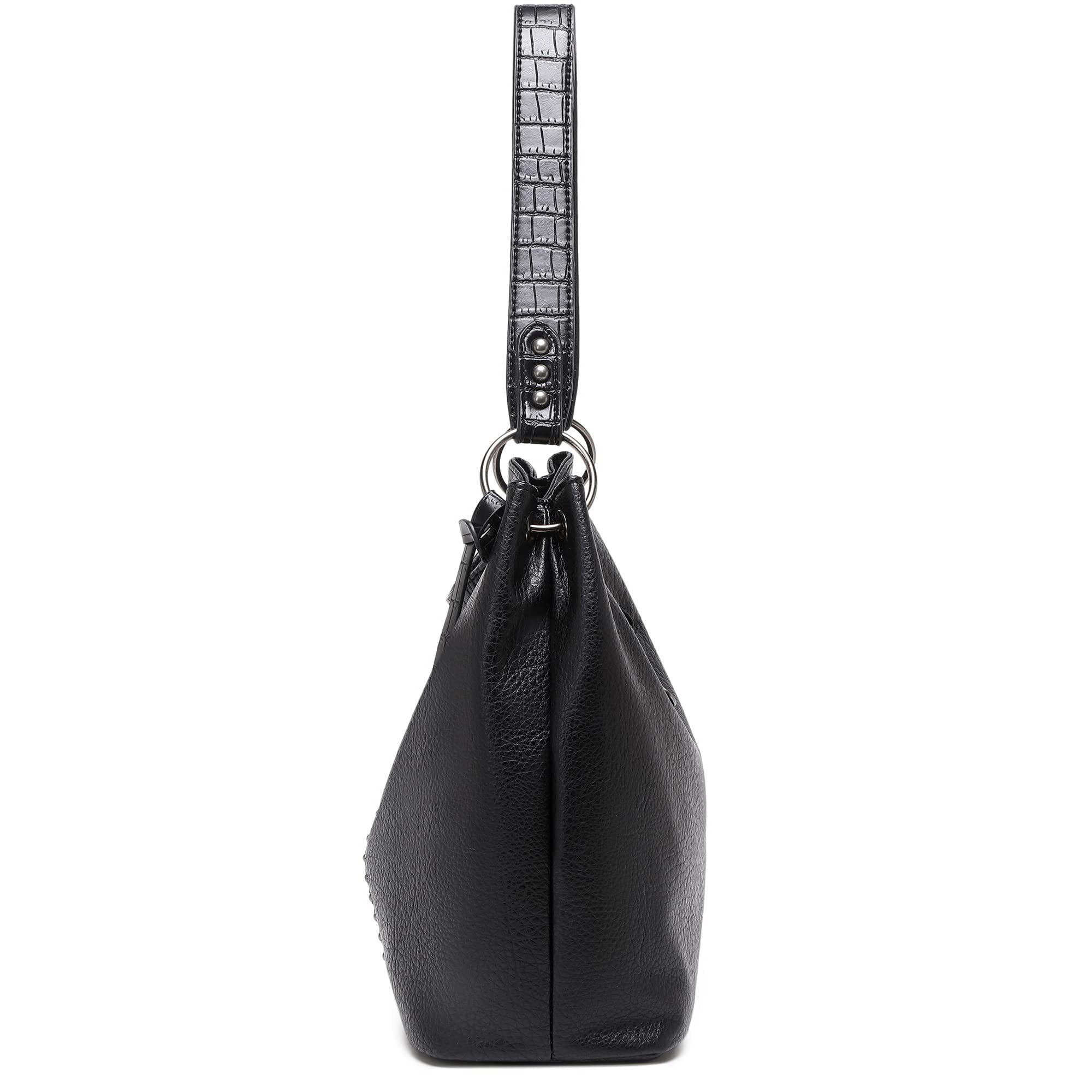 Montana West Purses for Women Hobo Shoulder Handbags with Zipper, Black