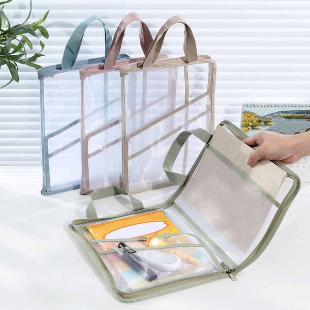 Fiudx Carpeta Acordeón A4, Bolsa de Almacenamiento Multicapa, Diseño con Cierre de Cremallera, Gran Capacidad, Organizador de Archivos Portátil, Uso En Oficina y Escuela, Impermeable, 24 X 3 X 33 Cm