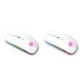 thumbnail image 3 of Injueey Ratón inalámbrico de 4 teclas para computadora con USB 1600DPI Ratones ópticos ergonómicos recargables ajustables Accesorio de viaje para Blanco 2piezas, 3 of 5