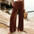 thumbnail image 6 of TEAJOPSUU Velour Pants for Women Winter Loungewear Palazzo Pants Velour Drawstring Wide Leg Sweatpants with Pockets Coffee, 6 of 8