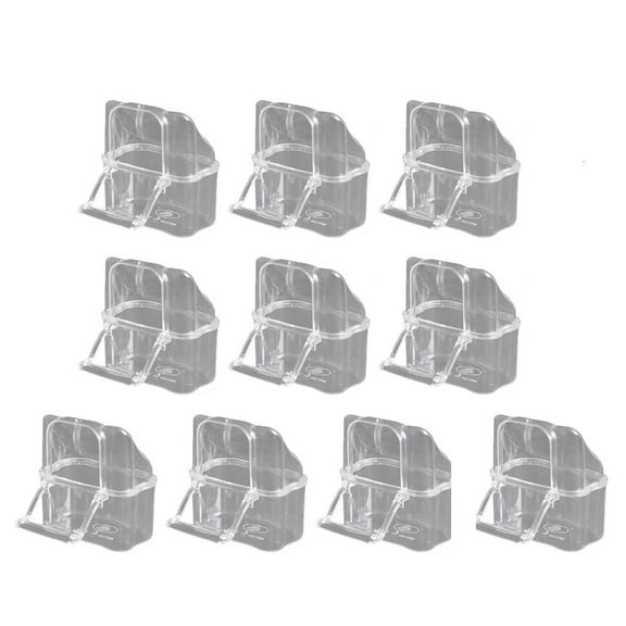 Necvior 10PCS Clear Bird Feeders Feeding Station for Parrots and Budgies Cage Accessories