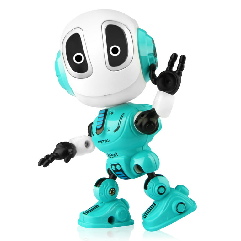 Robots for Kids Rechargeable Talking Robot Interactive Toy Repeats Your  Voice Travel Toys with Portable Metal Body and Flashing Lights Robot Gifts  for
