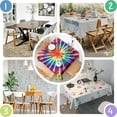 thumbnail image 4 of Colorful Rainbow Tie Dye Spiral Pattern Square Tablecloth,Waterproof Square Table Cover,Wipeable Spillproof Washable Table Cover for Home Kitchen Party Decor 42"X42"(107x107cm), 4 of 6