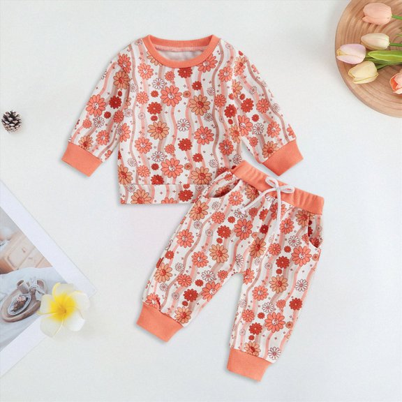 2 Piece Pajama Set For Boys & Girls, Soft Viscose From Bamboo Toddler Pajamas For Kids, Family Matching Pjs,6-12 Months 12-24 Months 2t 3t 4t 5t 6t 7t 8t 9t Children(Orange,12-18 Months)